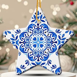 Christmas Ornaments 2025 Portuguese Tile Gifts Xmas Decorations Ceramics Christmas Tree Ornaments Xmas Ornaments for Home Decor Party Gifts Decoracion De Navidad 2025 Holiday Ideas Keepsake