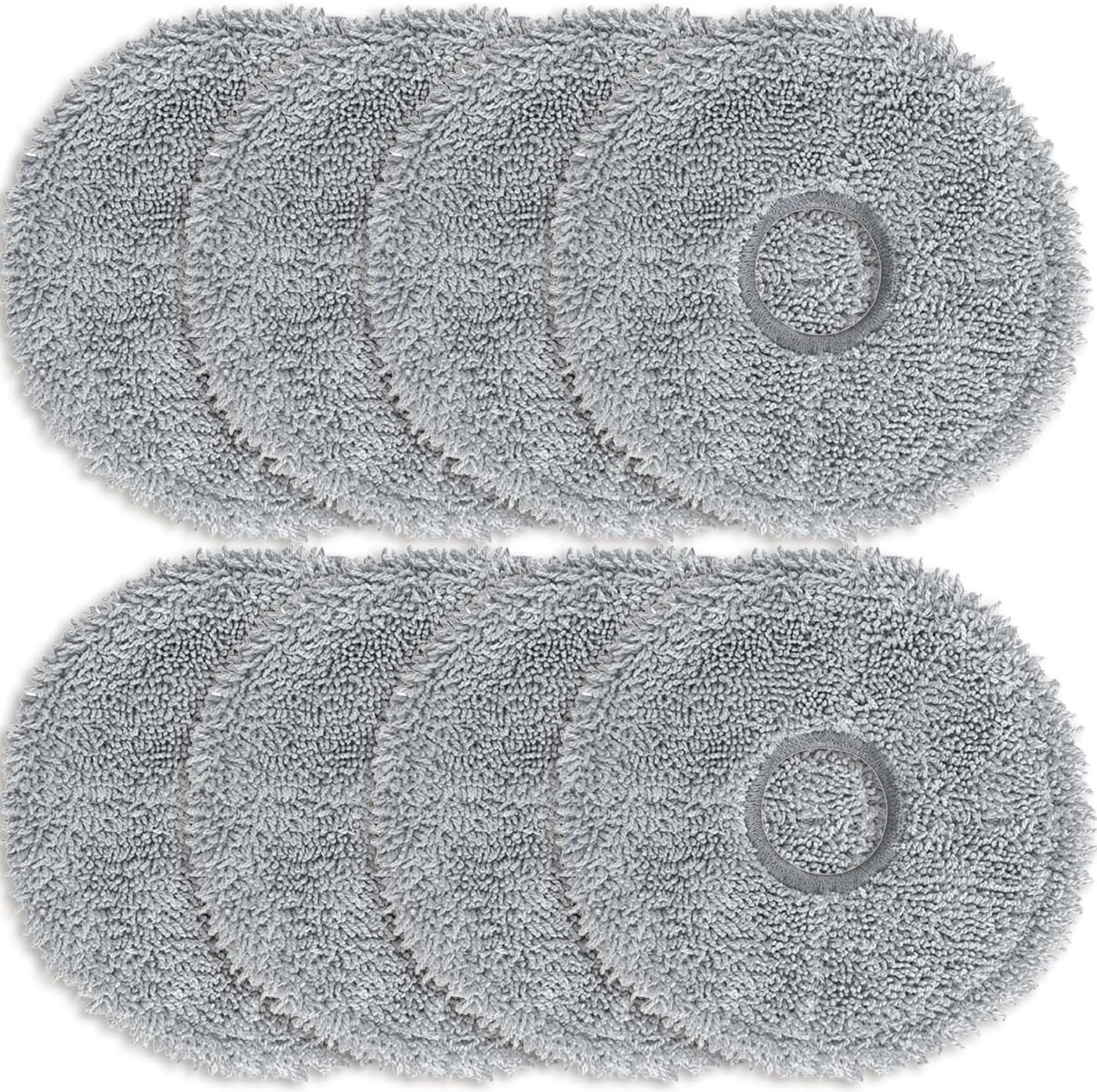 ANBOO Pack of 8 Microfibre Mop Pads for Dreame L10s Ultra / L10 Ultra / L20 Ultra / L10s Pro Ultra Heat / X40 Ultra Complete & Xiaomi X10+ / X20+ Robot Vacuum Cleaner Wet Replacement Mop Cloths