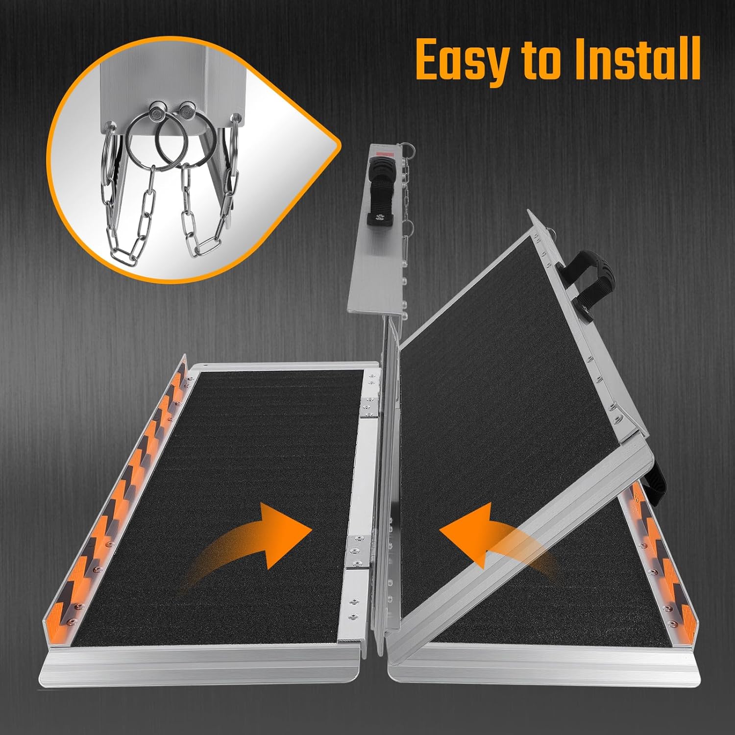2FT Portable Wheelchair Ramp, 600 LBS Capacity Folding Handicap Ramp, Non-Slip Aluminum Portable Ramps, Threshold Ramp for Home Steps, Stairs, Doorways, Home Entry, and Door
