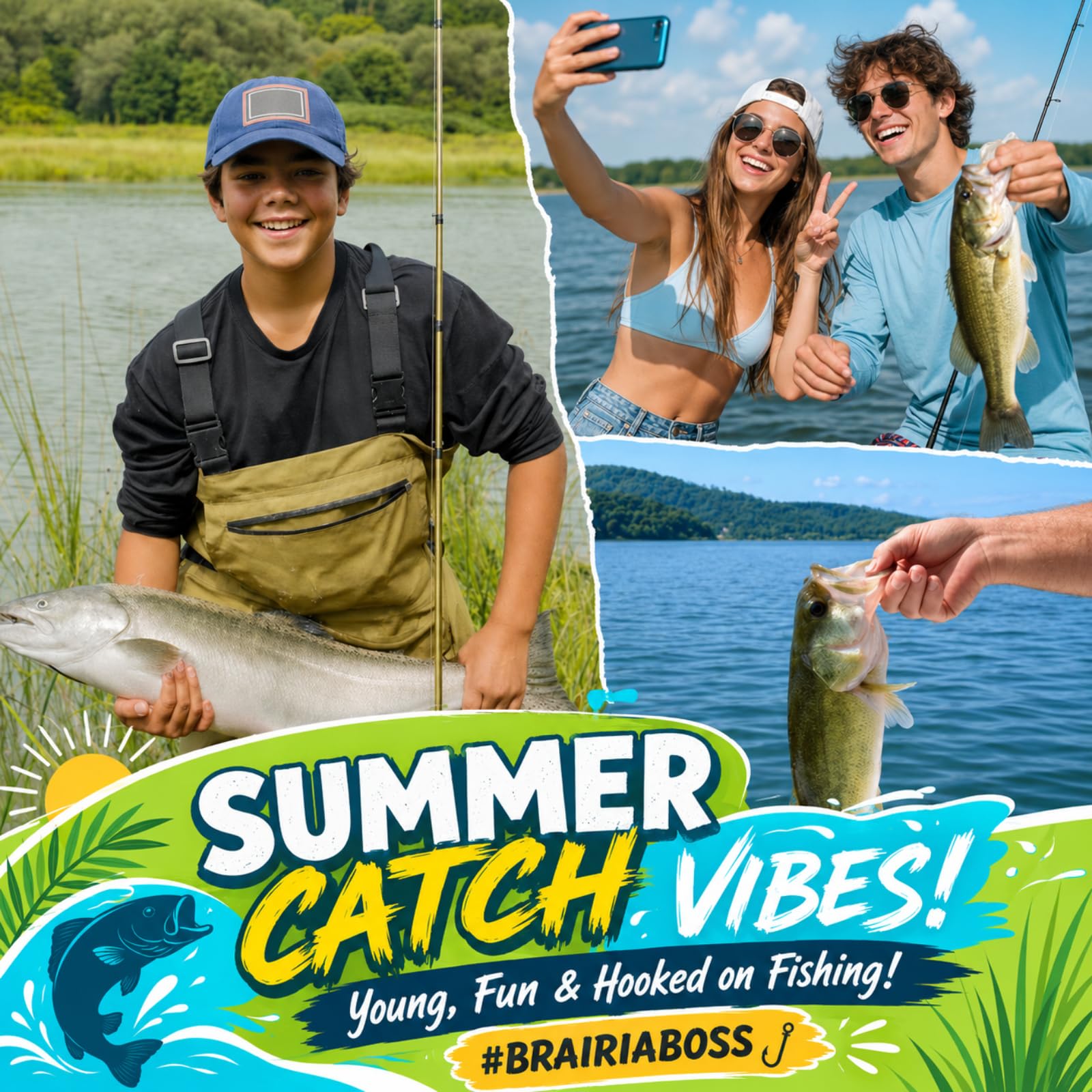 Kit de señuelos de pesca de lubina juvenil, 7 cebos suaves y señuelos duros para principiantes, juego multiusos de agua dulce con caja de aparejos, tarjetas de instrucciones, aparejo Texas y Drop Shot
