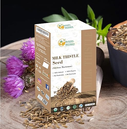 Miniatura 10 de Semillas de hierba de cardo mariano semilla de cardo Mariano Orgánico para un apoyo óptimo al hígado, desintoxicación natural y bienestar,