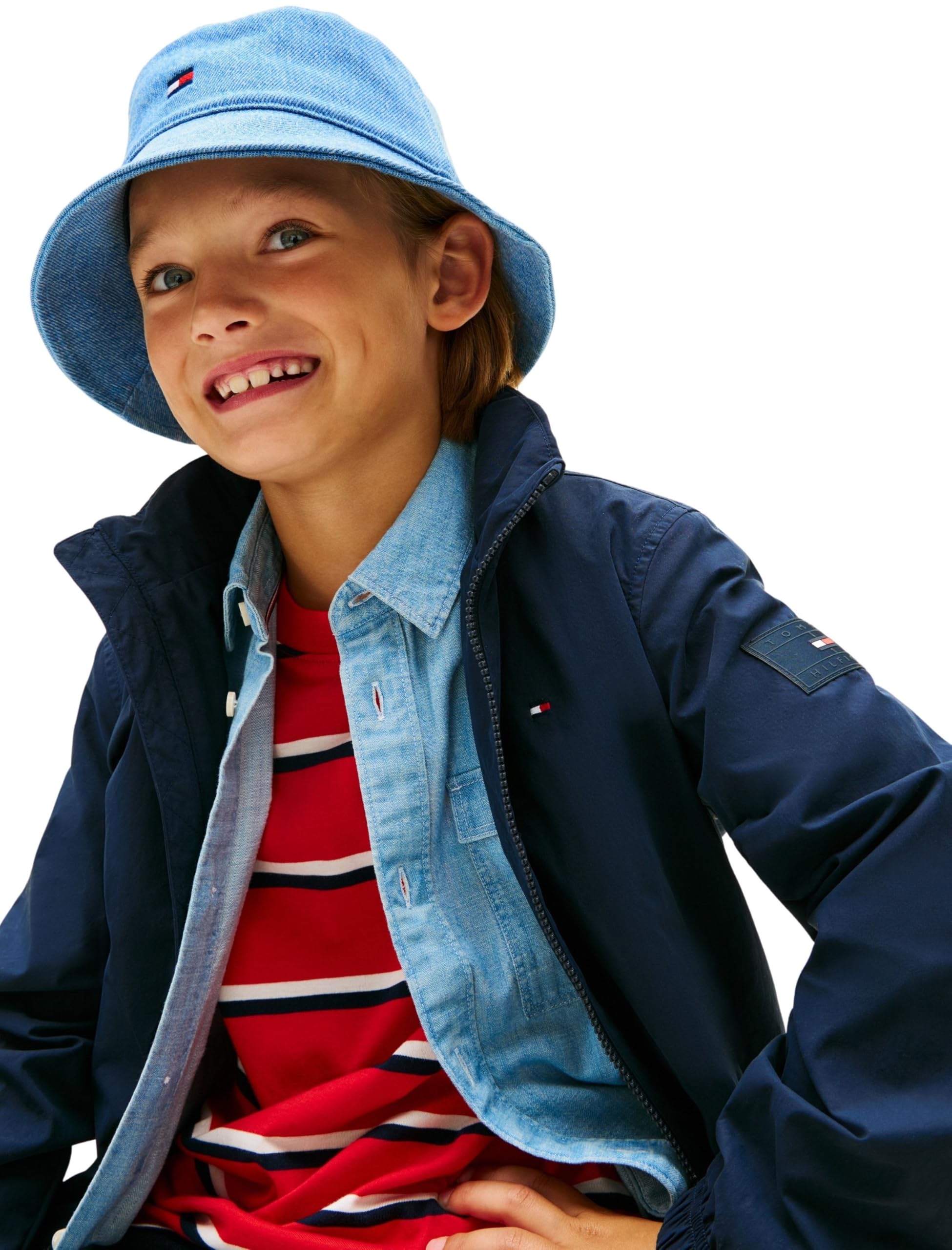 Tommy Hilfiger Unisex Kinder Kopfbedeckung Flag Denim Bucket Hat Ka0ka00044