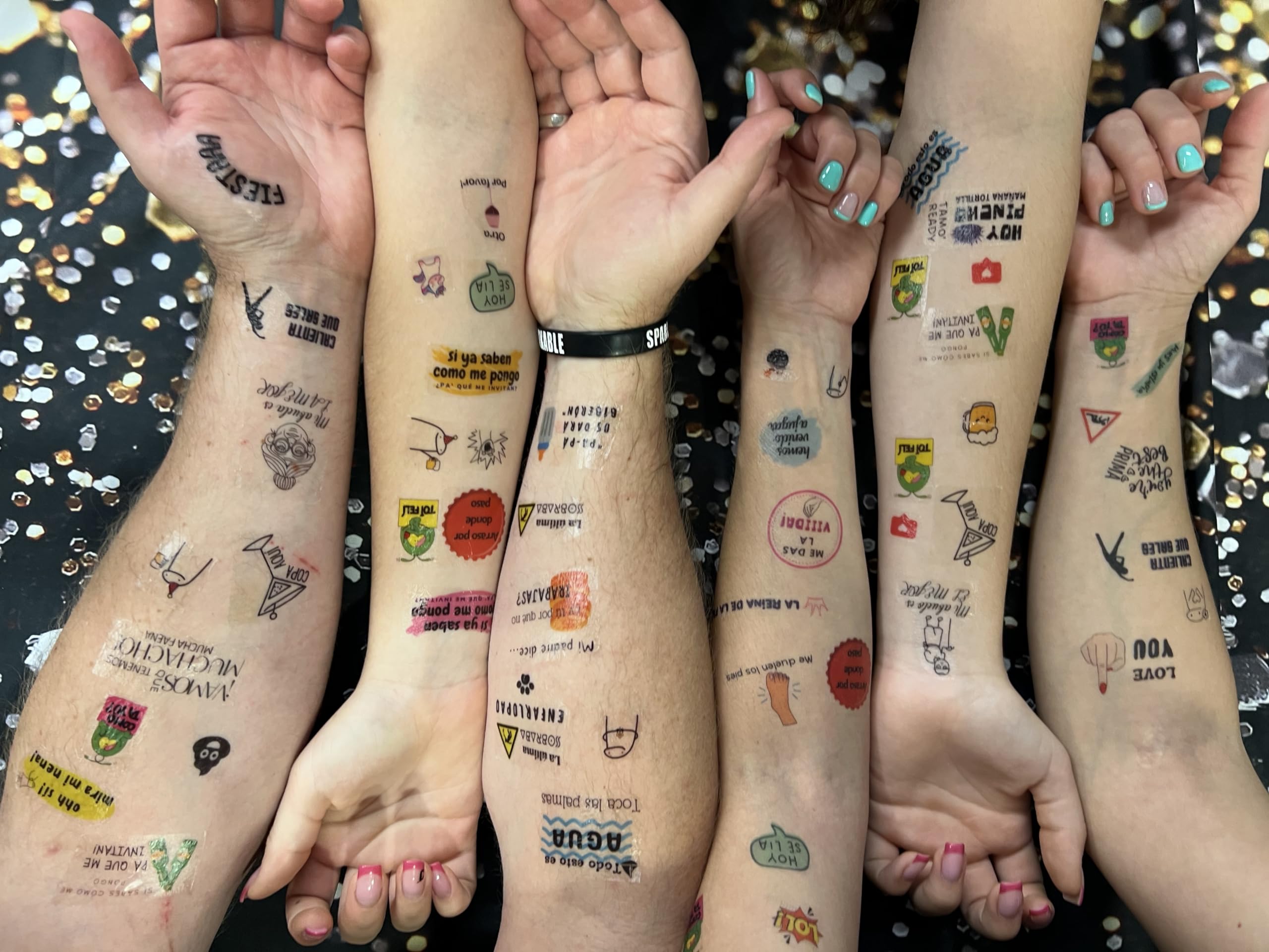 Uvimark | Tatuajes Temporales Fiesta | Más de 100 Calcomanías Divertidas | Calcomanías para Fiestas con Diseños Variados | Tatuajes Falsos Diversión