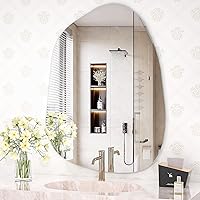 Hasipu 32x24 Irregular Asymmetrical Frameless Wall Mirror - Modern Decor for Bathroom, Bedroom, Living Room, Entryway