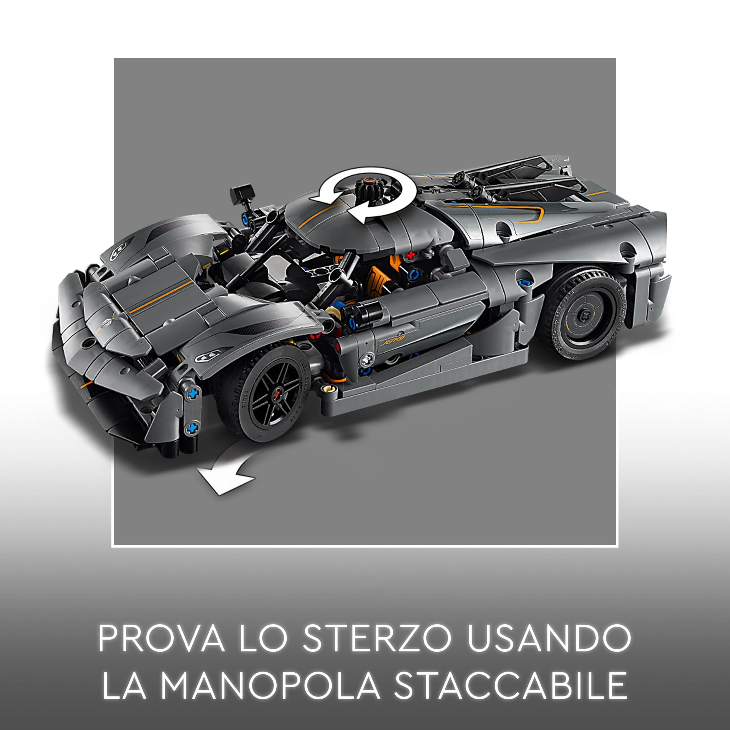 LEGO Technic Hypercar Koenigsegg Jesko Absolut Grigia, Modellino di Auto da Costruire, Macchina Giocattolo per Bambini e Bambine da 10 Anni, Idea Regalo per Fan delle Supercar e dei Veicoli 42173