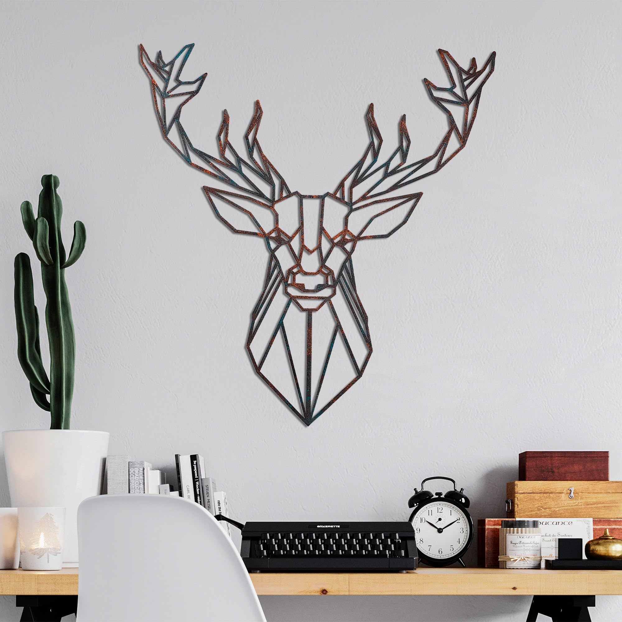 Hand-Painted Decorative Metal Wall Accessory, 60 x 65 cm, 100% Metal, 1.5 mm Thick, Unique Colour Variations, Perfect for Home Decor