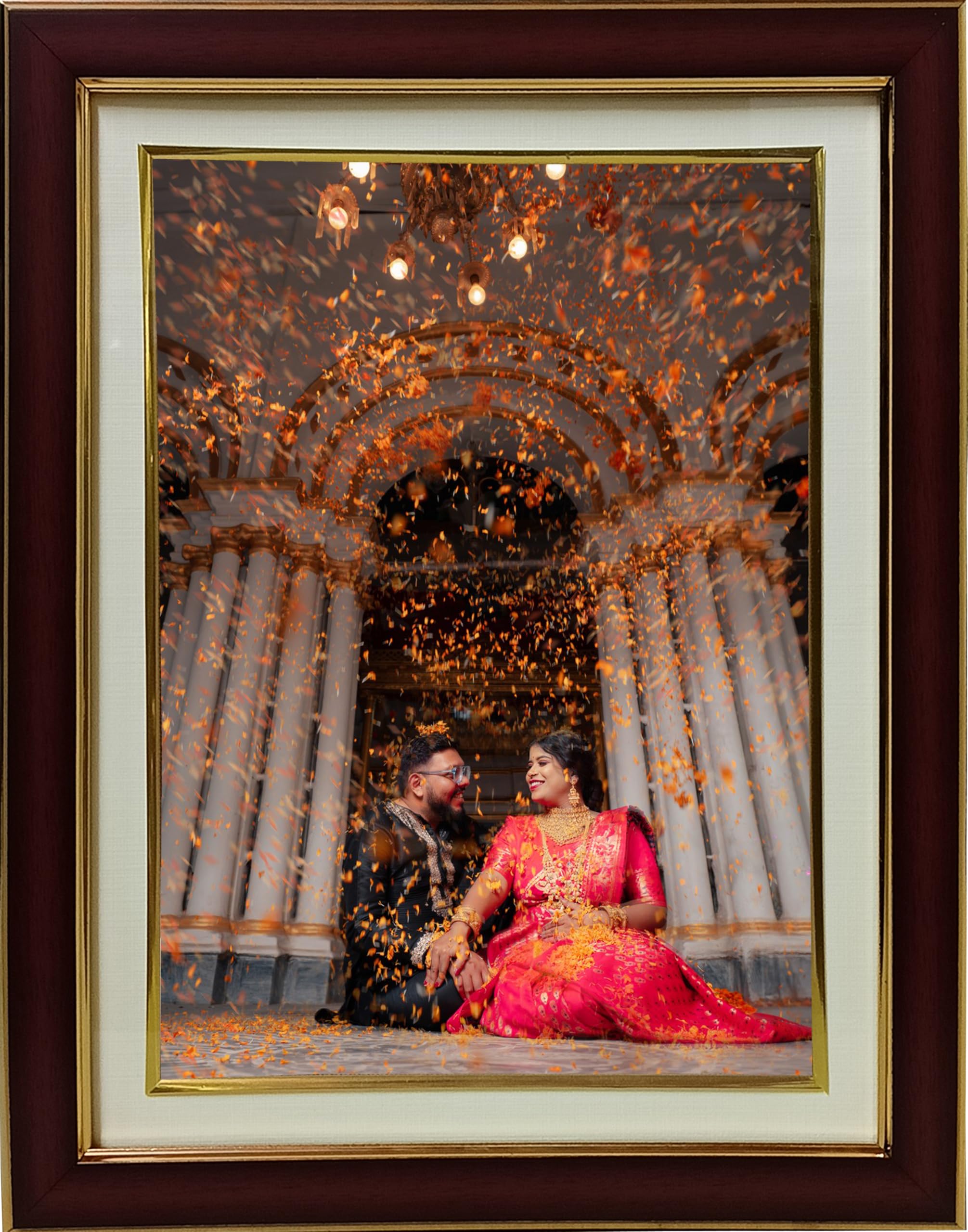 Stylish Wedding Moments: A4 Photo Frame||Romantic Moments: A4 Wedding Photo Frame||Eternal Romance: Romantic A4 Wedding Wall Frame||Together: Classic A4 Wedding Wall Frame||BROWN-601