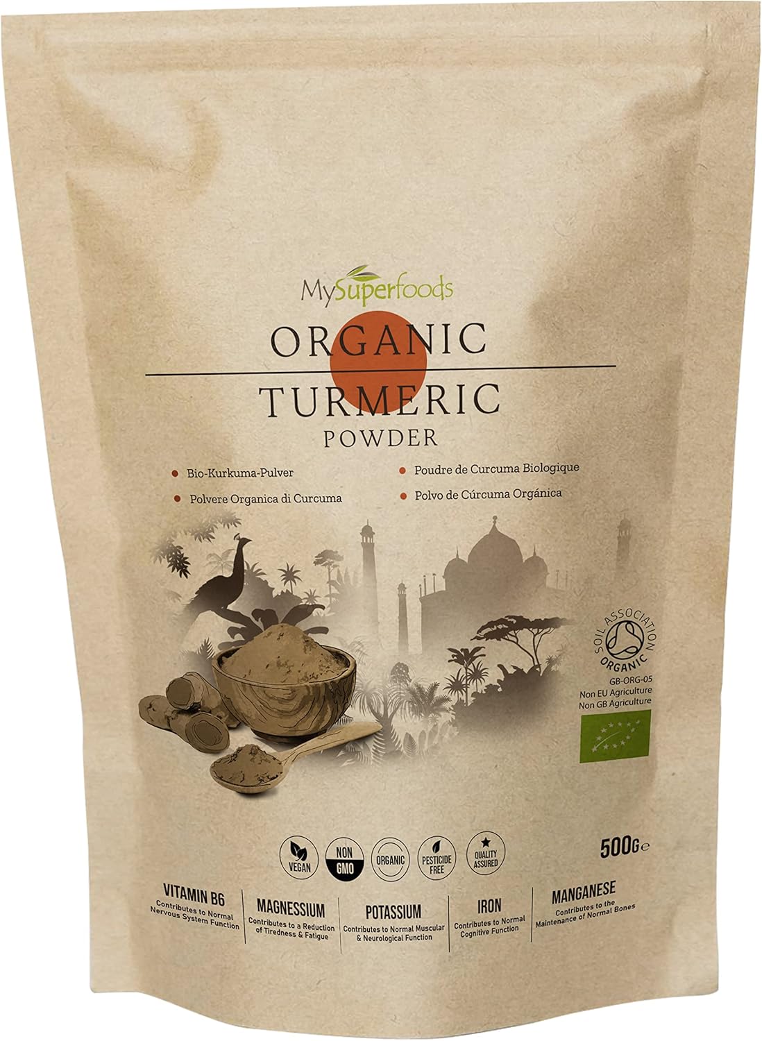 MySuperfoods Organic Turmeric Powder (500g), Natural Source of Curcumin