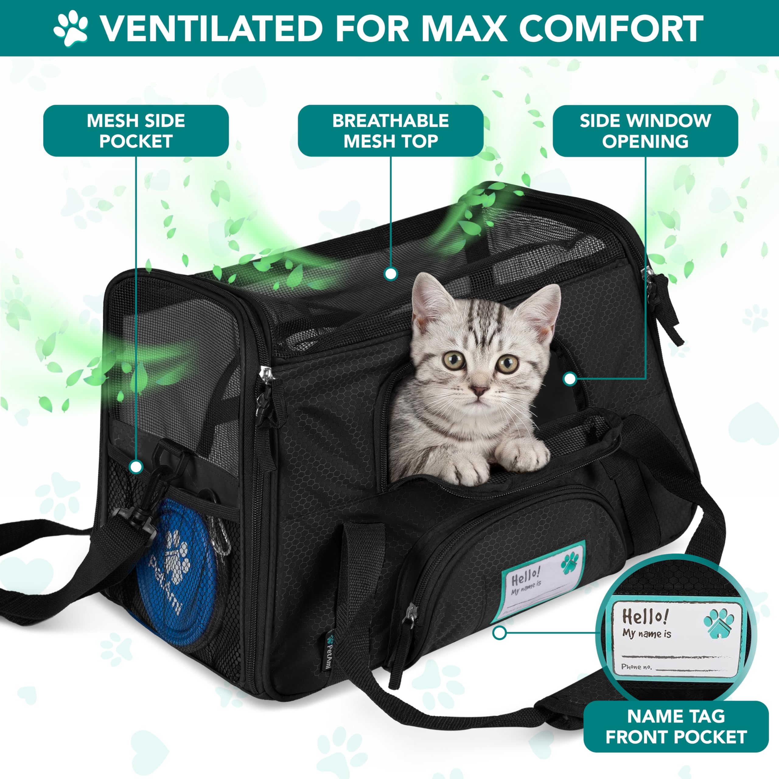Amazon.com : PetAmi Airline Approved Pet Carrier for Cats & Small