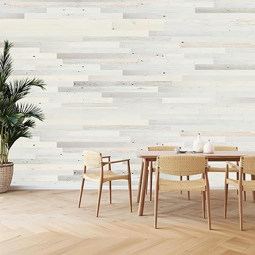 Timberchic Tablas de madera de río reciclada para pared, aplicación fácil, solo pelar y pegar.