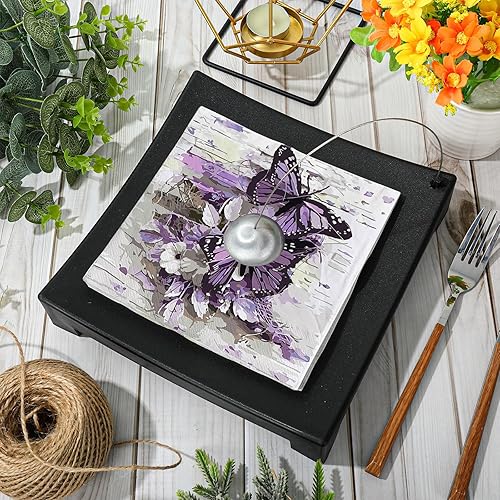 Miniatura 3 de AnyDesign 80 servilletas de papel de mariposa desechables de mariposas moradas, servilletas de almuerzo, estilo pintura al óleo, postre y cena,