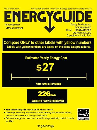 Danby Designer 4.4 Cubic Feet Compact Refrigerator (DCR044A2BDD) Black