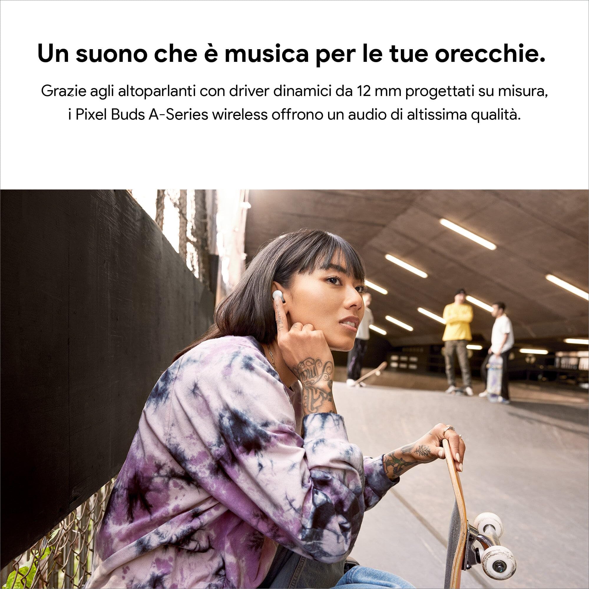 Google Pixel Buds A-Series - Auricolari wireless con Bluetooth - Bianco - Vista 5