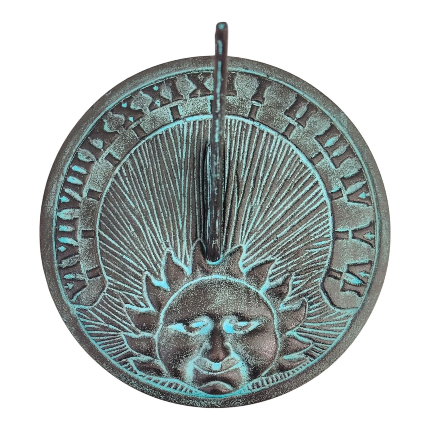 Retro Sonnenuhr Gartendekoration aus Metall