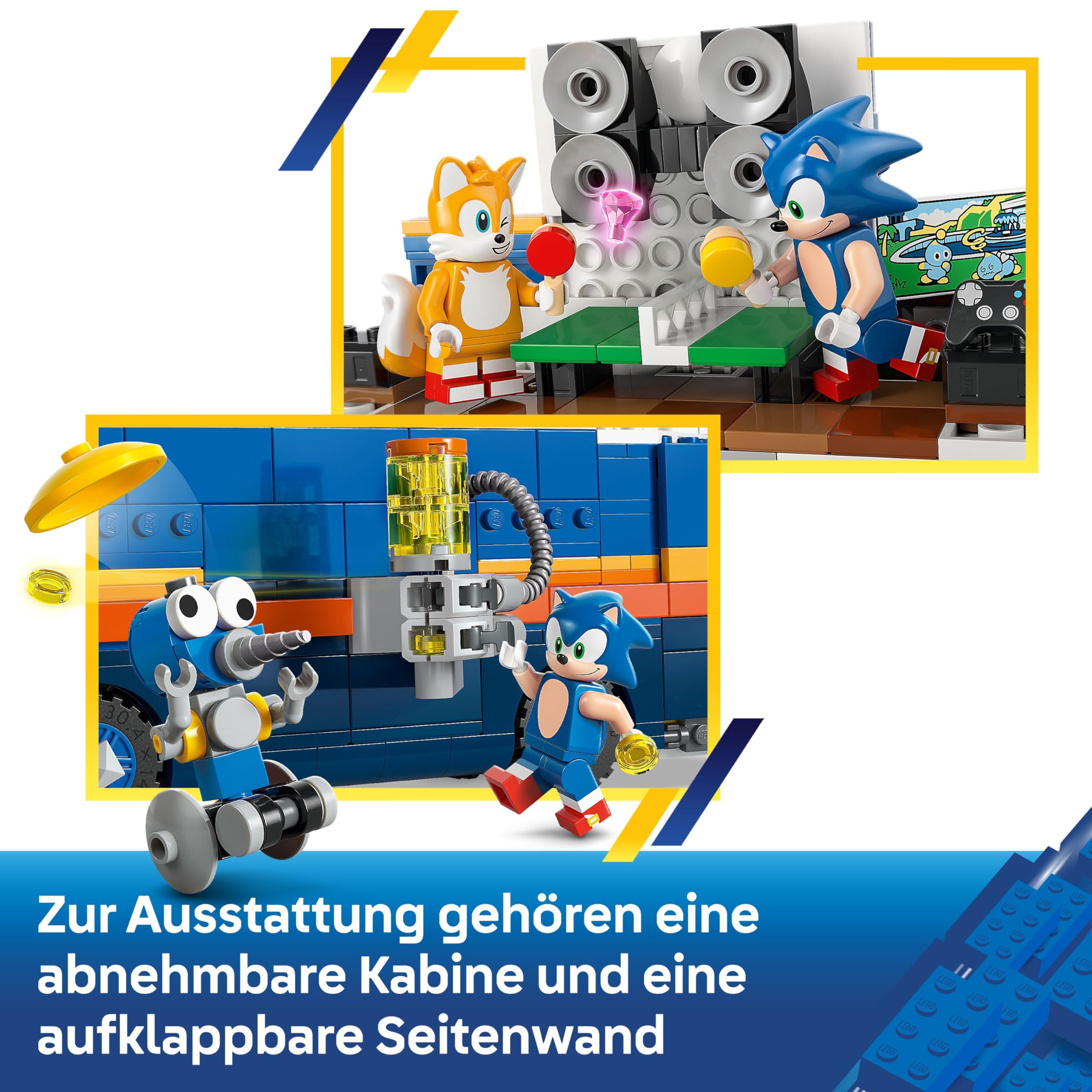 LEGO Sonic the Hedgehog Team Sonics Kommando-Truck - Interaktives Spielzeug mit ATV-Auto und 5 Minifiguren mit Tails - Kreatives Geschenk für Jungen, Mädchen und Gamer Fans ab 8 Jahren - 77006
