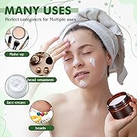 Vista 27 de 6 Pack 6oz Plastic Jars Containers with Lids Wide-mouth Refillable Leakproof Reusable Round Empty Jars for Travel Cosmetic Dry Food Spice Candy Clear