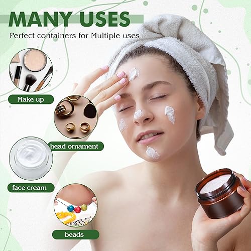 Vista 27 de 6 Pack 6oz Plastic Jars Containers with Lids Wide-mouth Refillable Leakproof Reusable Round Empty Jars for Travel Cosmetic Dry Food Spice Candy Clear