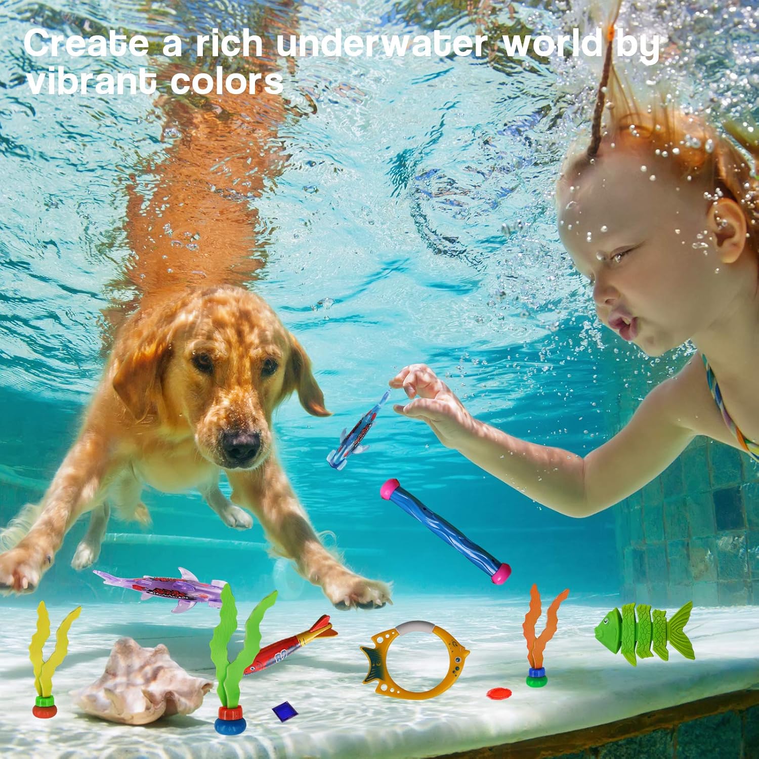 Pool Toys Diving Toy, Swimming Pool Toy Set Dive Rings Diving Sticks Pool Fish Diving Gems, Diving Pool Toy with Storage Bag and Box Underwater Games Training Toys for Boys Girls Summer Fun 32pcs : Toys & Games