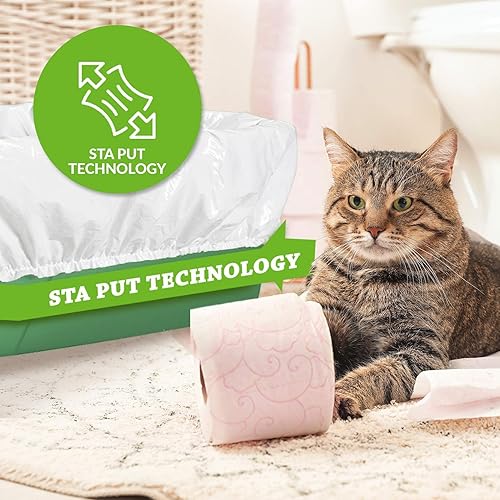 Miniatura 2 de Alfapet Kitty Cat Pan - Caja de arena desechable, forros elásticos, paquete de 13 unidades, para sartenes de arena extra gigantes, gigantes,