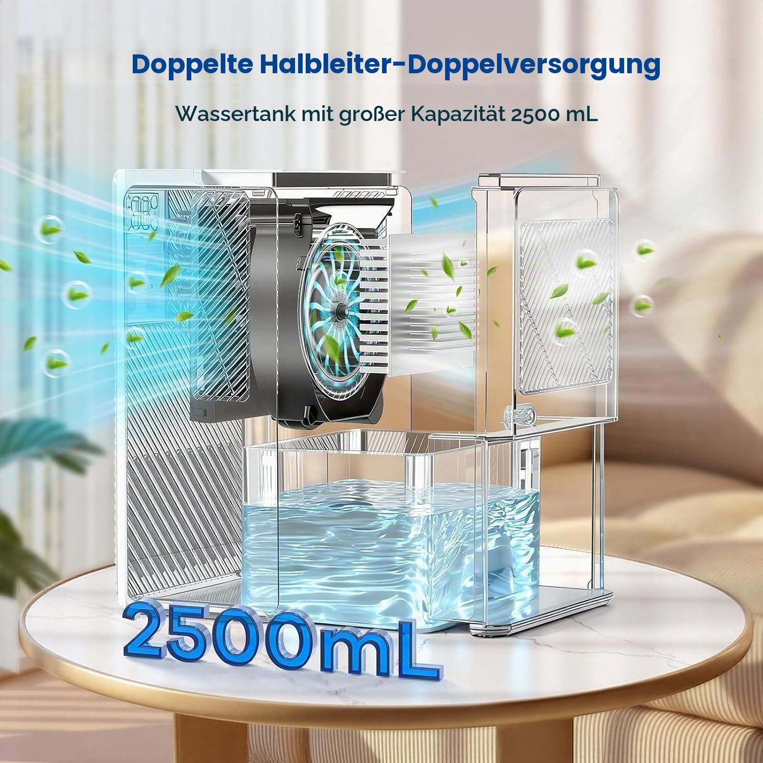 Luftentfeuchter Elektrisch, Ultra Leiser Raumentfeuchter, 2.5L Luftentfeuchter mit LED Display, Automatisches Abtauen, Gegen Feuchtigkeit Schimme, Energiesparender Klein-Luftentfeuchters