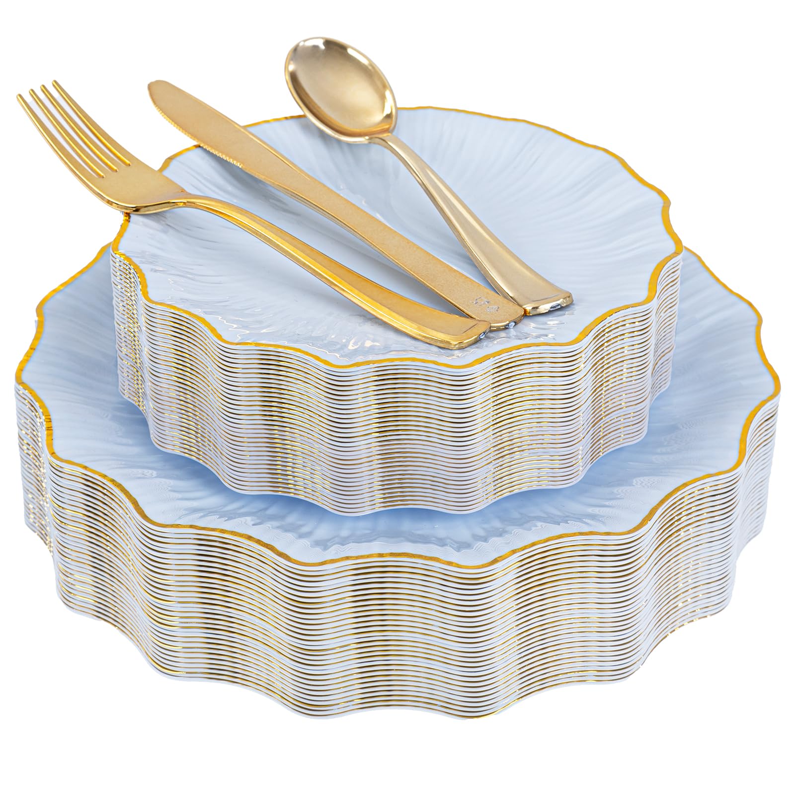 Black & Gold Disposable Plates - Party Supplies -12