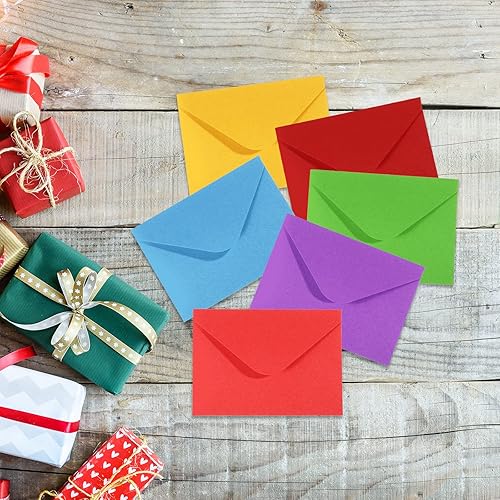 Miniatura 6 de PATIKIL Mini sobres, paquete de 50 tarjetas de regalo, tarjetas de visita, sobres para felicitaciones y bodas, color verde