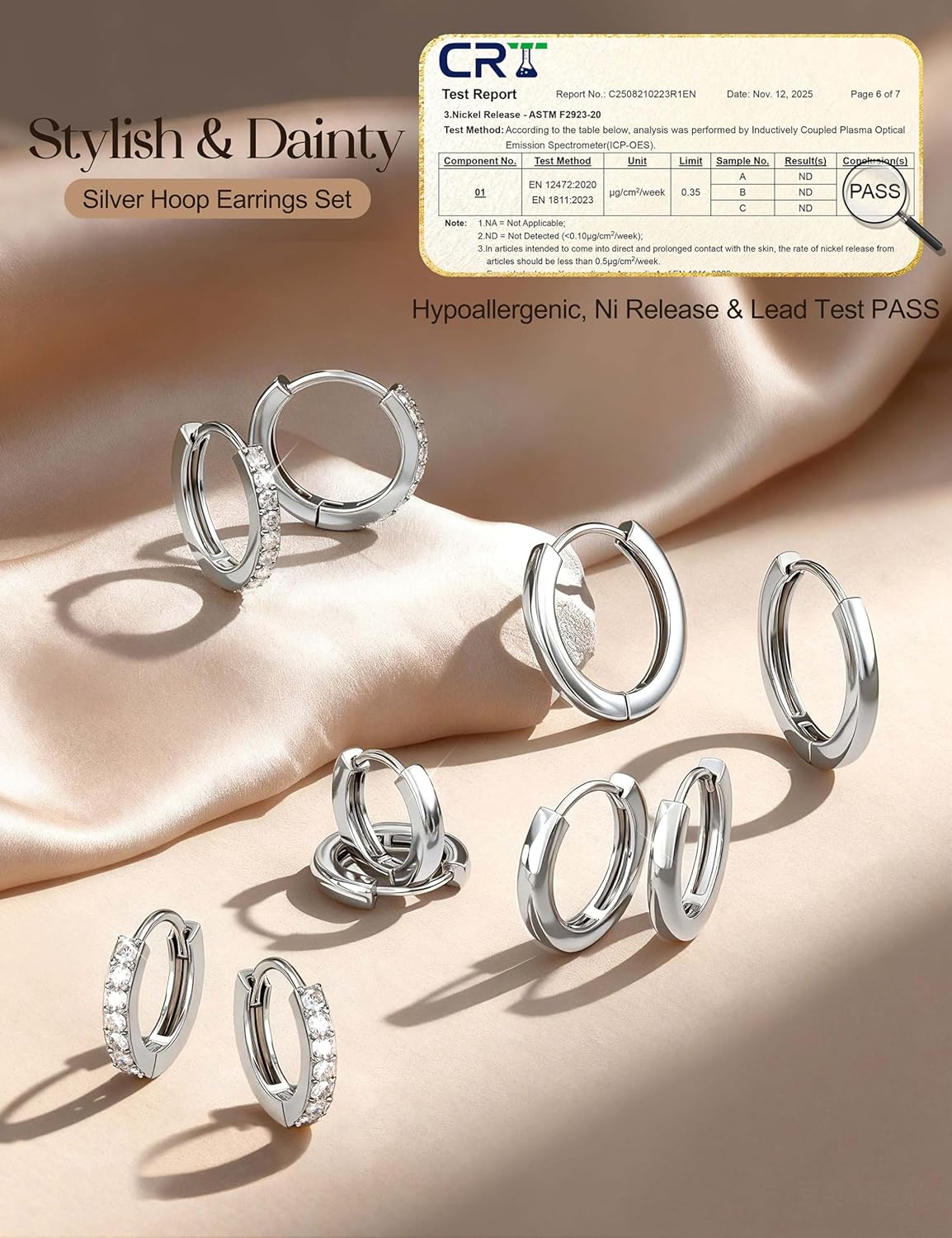 Jstyle Small Gold Hoop Earrings for Women Hypoallergenic Sterling Silver Earrings for Sensitive Ears Non Tarnish 14K Gold Plated Huggie Hoops Cartilage Earring Stacks Set for Multiple Piercing Jewelry - Image 3