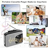 Vista 9 de Convertidor de reproductor de casete de radio AMFM, grabadora de voz, reproductor de casete Walkman portátil MYPIN - Cinta de casete de audio a MP3