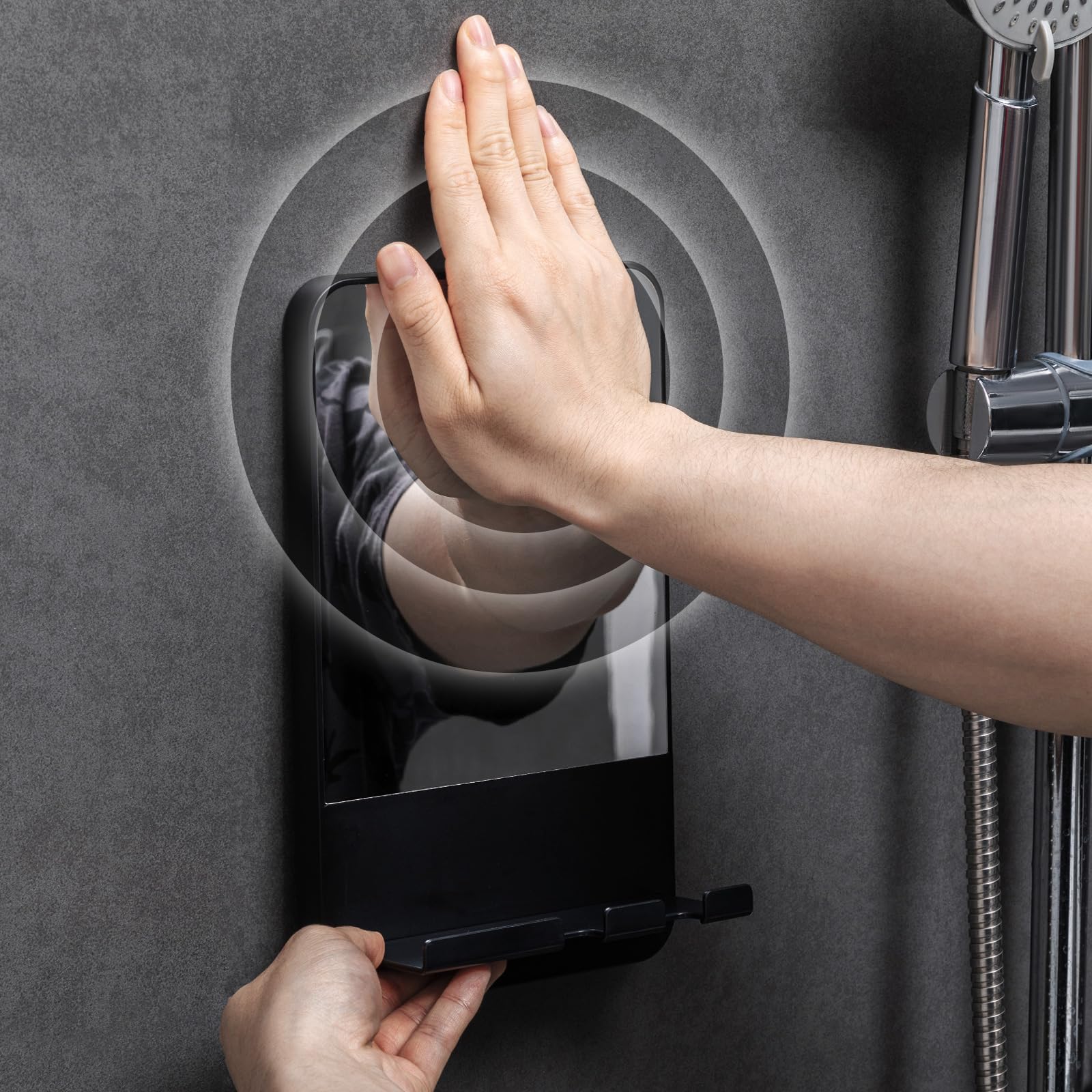 Fogless Shower Mirror With Razor Holder | No-Drilling Suction Mount For Shaving In Shower