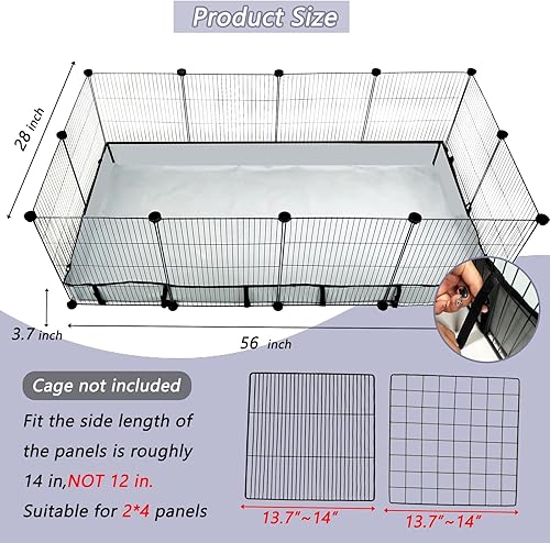 Miniatura 2 de DZWLKJ Forro de jaula de conejillo de indias, base impermeable y lavable, 28 x 56 pulgadas, adecuado para conejos, chinchillas, erizos, hurones y