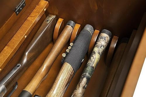 Miniatura 3 de Banco largo de almacenamiento de armas, atractivo gabinete multifuncional con cerradura, compartimento oculto para rifle de pistola y escopeta,