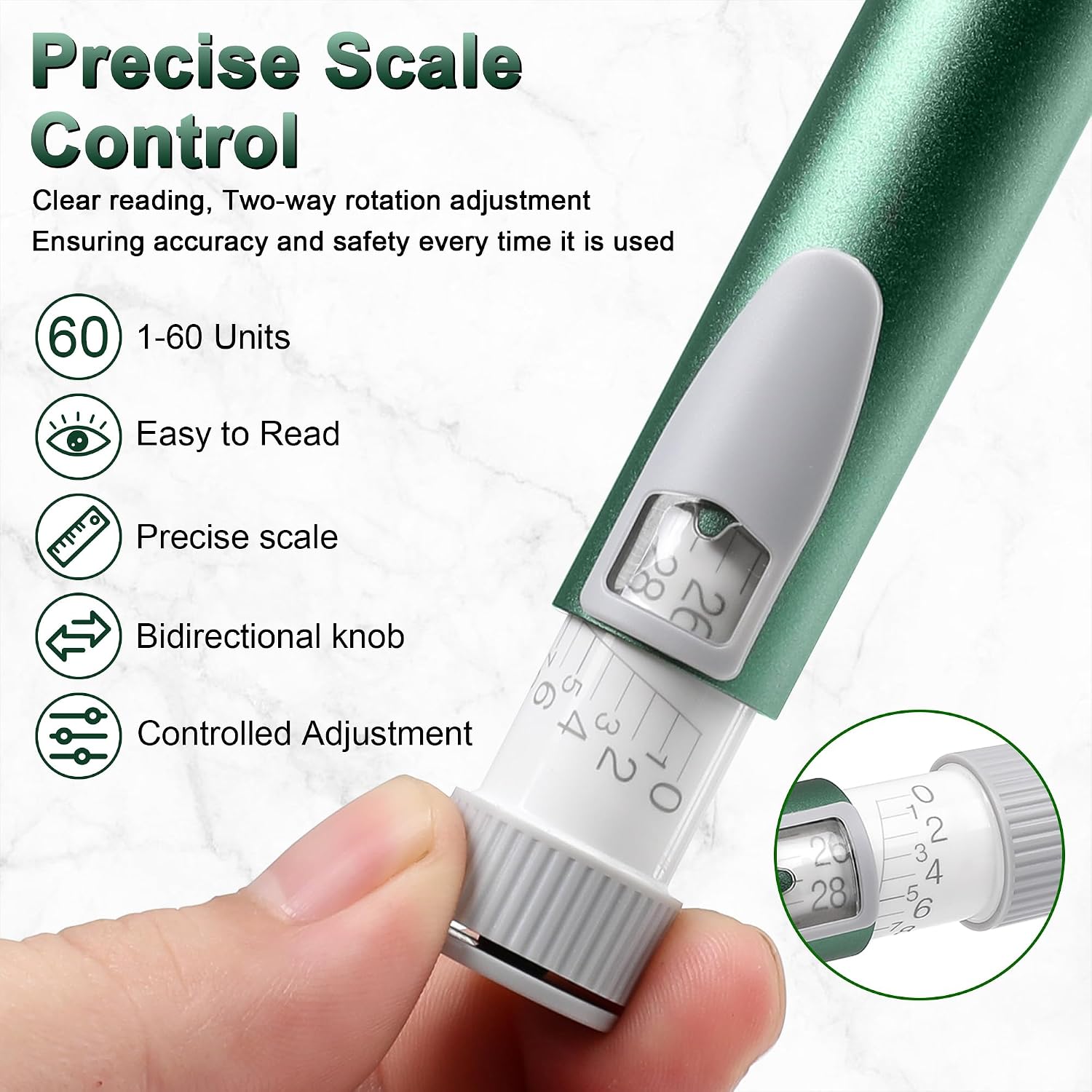60 Unit Peptide Pen Injector, Compatible with 3ml Cartridges