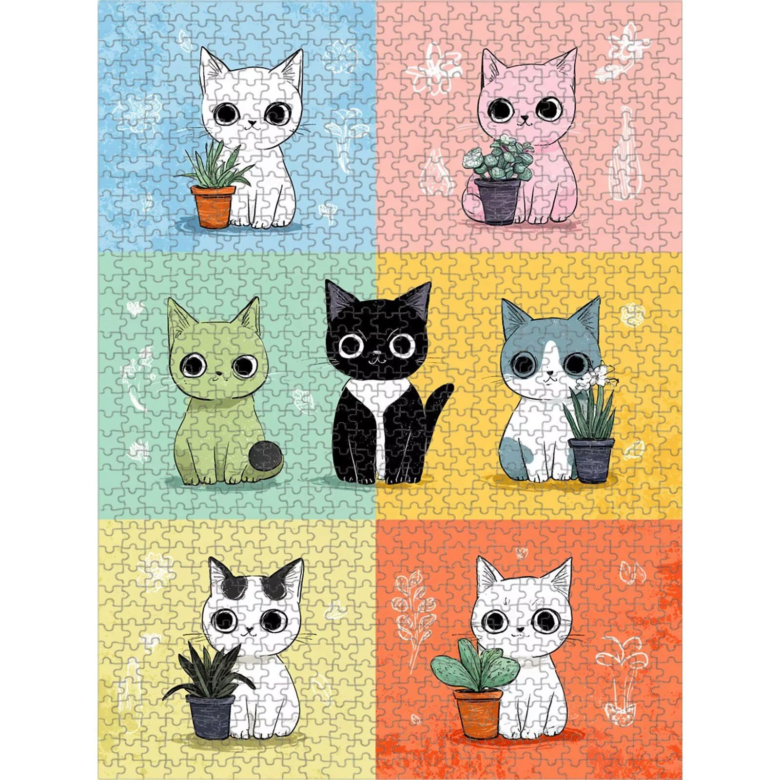 Puzzle 4000 sztuk kreskówka i kot trwałe drewniane puzzle 1T #2510