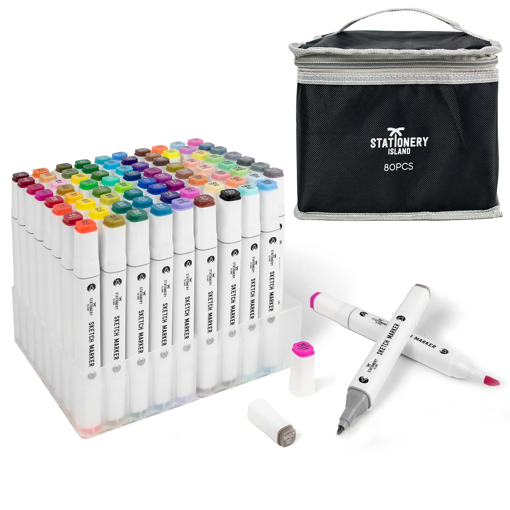 Buy STATIONERY ISLANDAlcohol Markers Set 80 Colours, Alcohol pens Dual