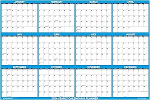 SwiftGlimpse 2024 Erasable Wall Calendar 24x36