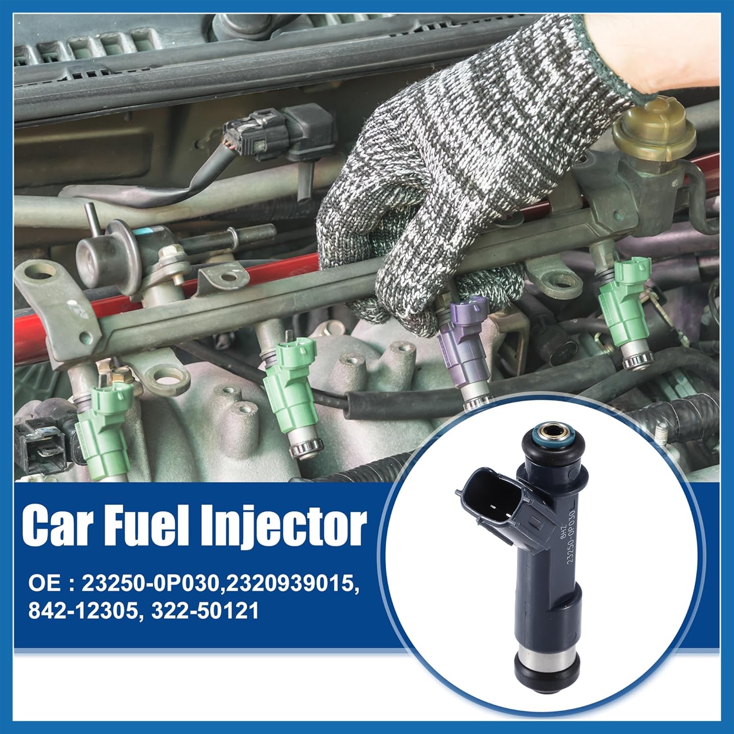 Car Fuel Injector Nozzle Replacement Fit for Toyota Tacoma 4.0L 2005-2011 No.2320939015 - Pack of 6 Item Replacement