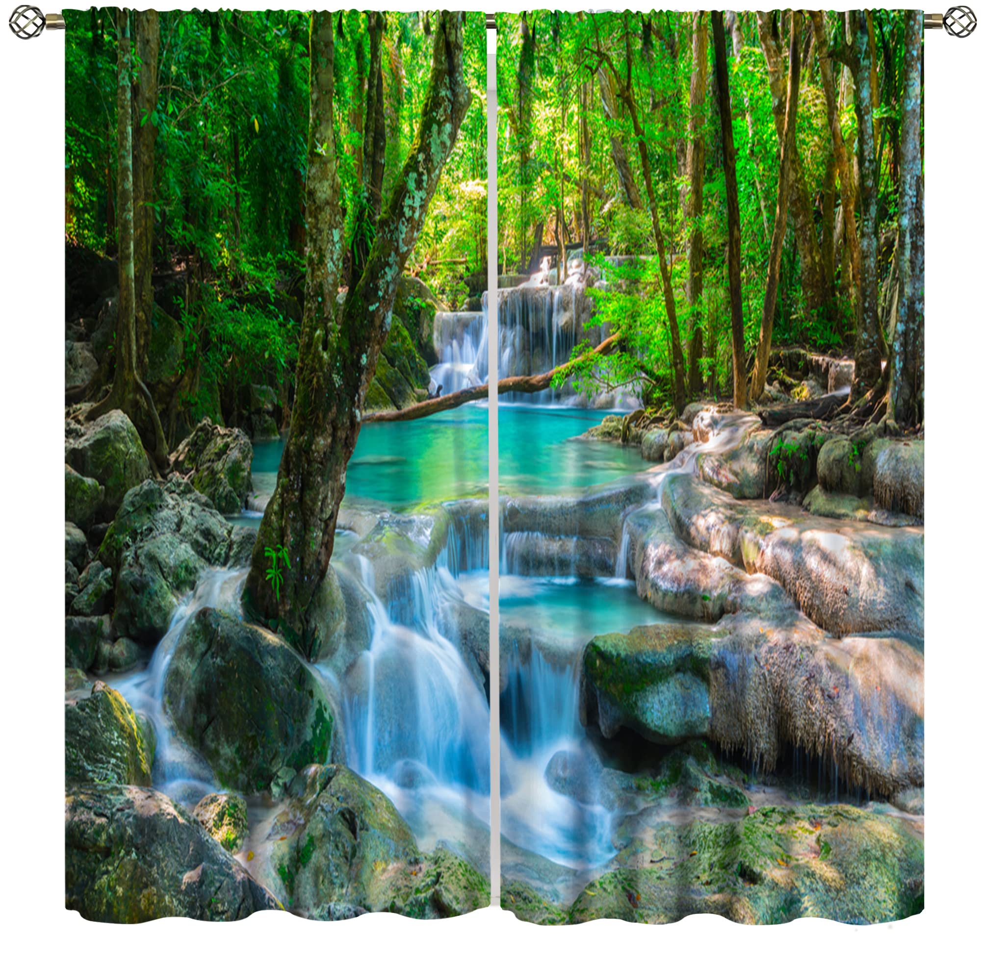 滝と森林の油彩画 約32cm x 40cm F10 ◎ 油彩画 「清流」 S・H・パーク F10号 滝の風景を描いた