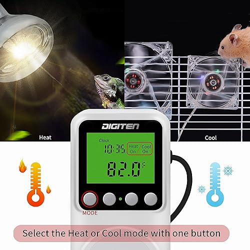 Miniatura 5 de Termostato inteligente digital día-noche, controlador de temperatura día-noche de 15 A, compatible con modo de calefacciónenfriamiento, función de