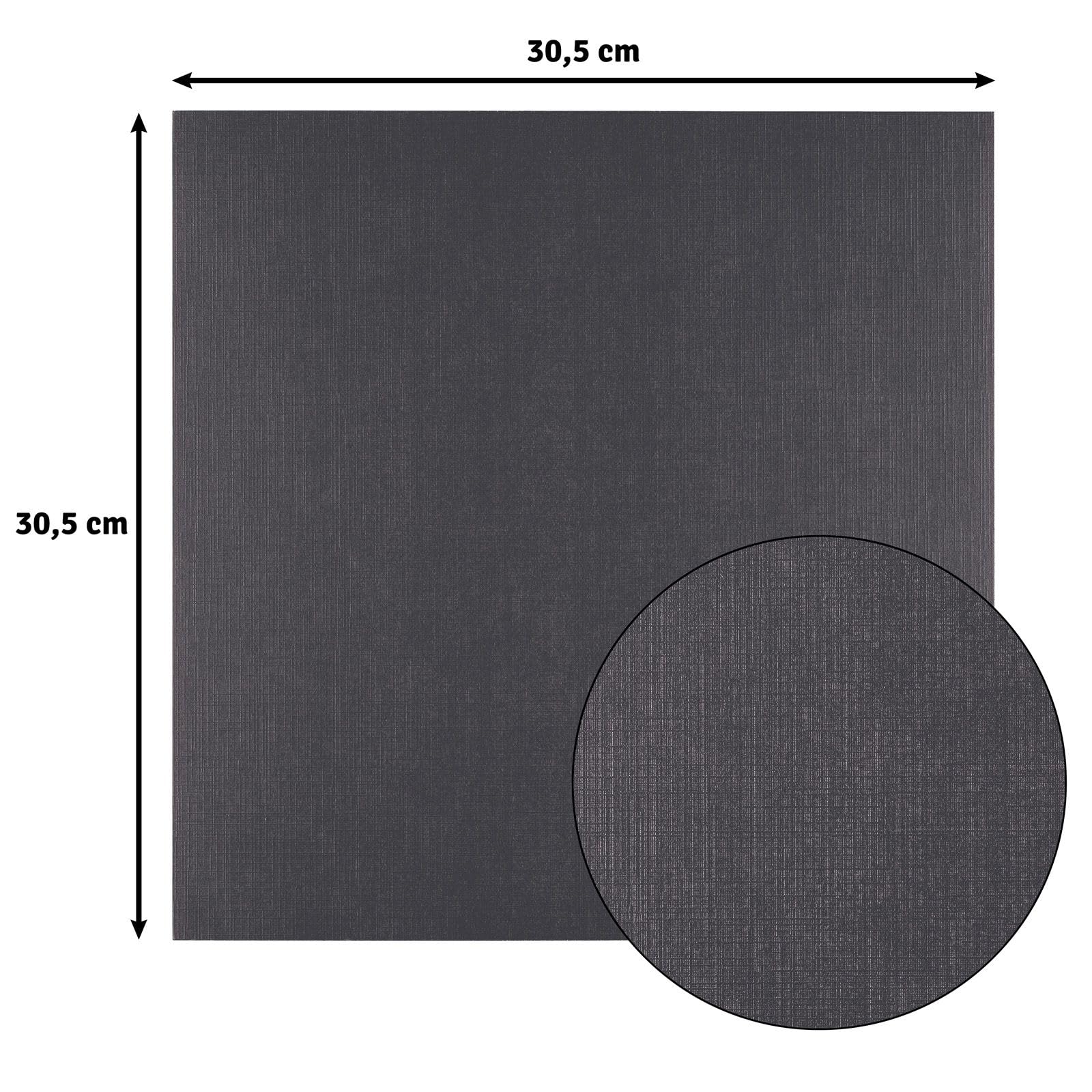 Florence Linen Cardstock 12 x 12 inches Black, 100 Sheets of 250 GSM Coloured Paper - Image 2