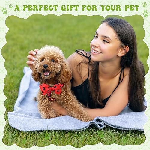 Vista 12 de Wesiti 80 corbatines para perros pequeños, patrones surtidos, corbatín para mascotas, corbatín para gatos, corbatín para cachorros pequeños