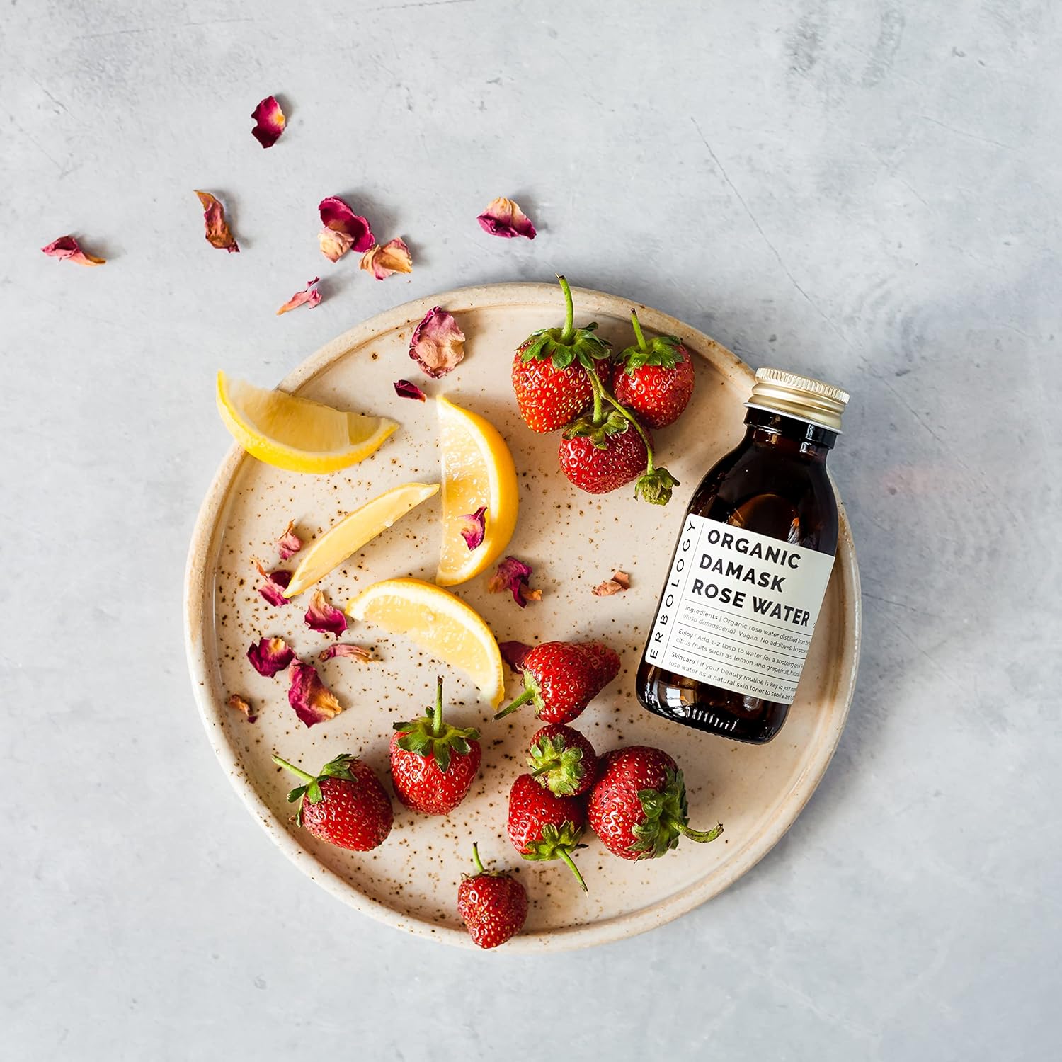 Erbology Organic Rose Water 3.4 fl oz - Distilled from Damask Rose - Premium Food Grade Hydrolate of Rose - Soothes, Hydrates and Calms - Non-GMO - Recyclable Glass Bottle - Image 3