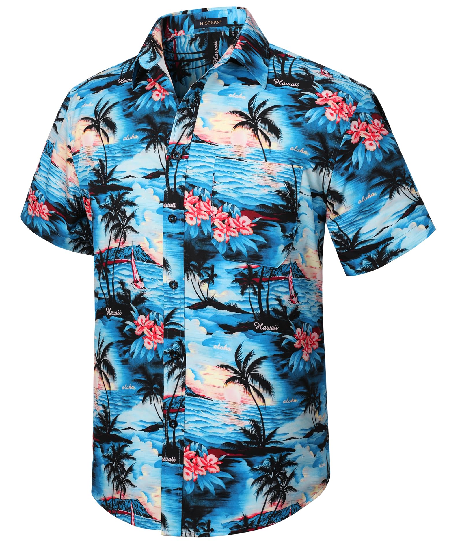 Hawaiian Shirt for Men Casual Summer Short Sleeve Beach Vacation Aloha Hawaii Button Down Shirt Holiday