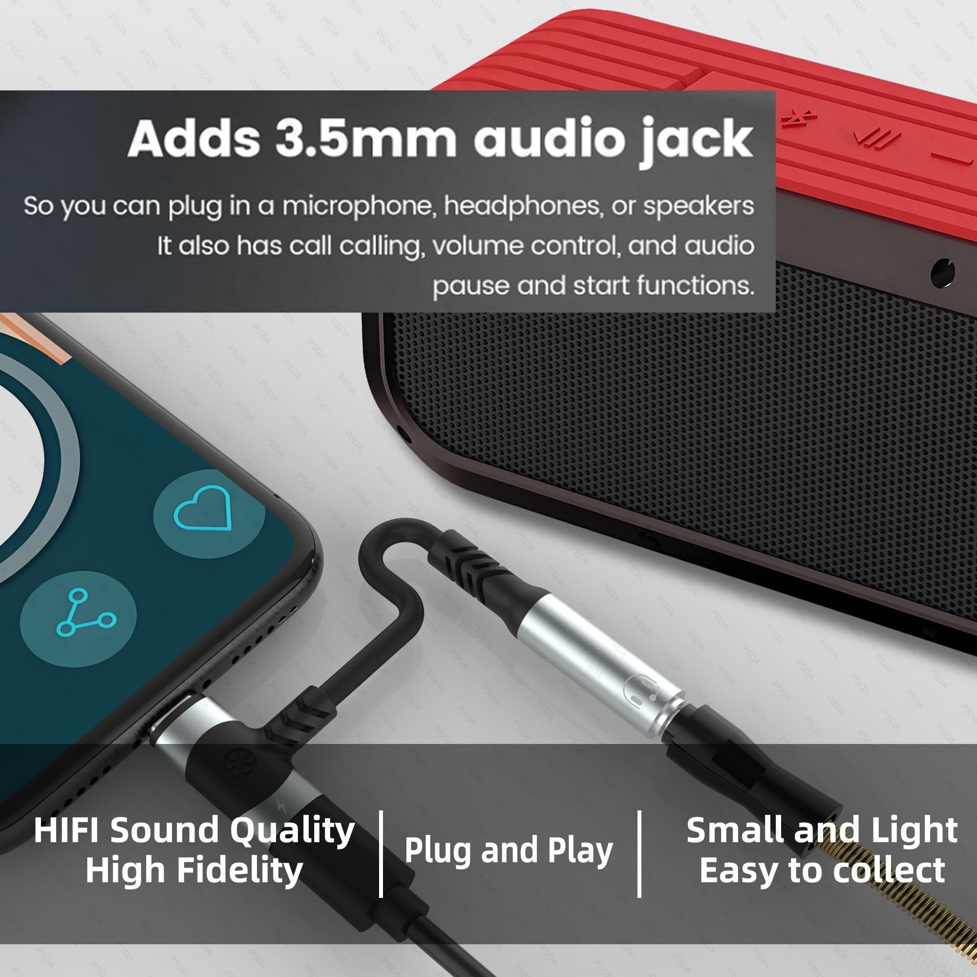 PremiumCord Adapter USB-C na Stereojack 3,5 mm + USB-C z Układem DAC, Słuchawkowy AUX, Wtyk 3.2 Typu C na Gniazdo Jack + Typu C, Kompatybilny Android I iOS, Srebrny, 10 cm