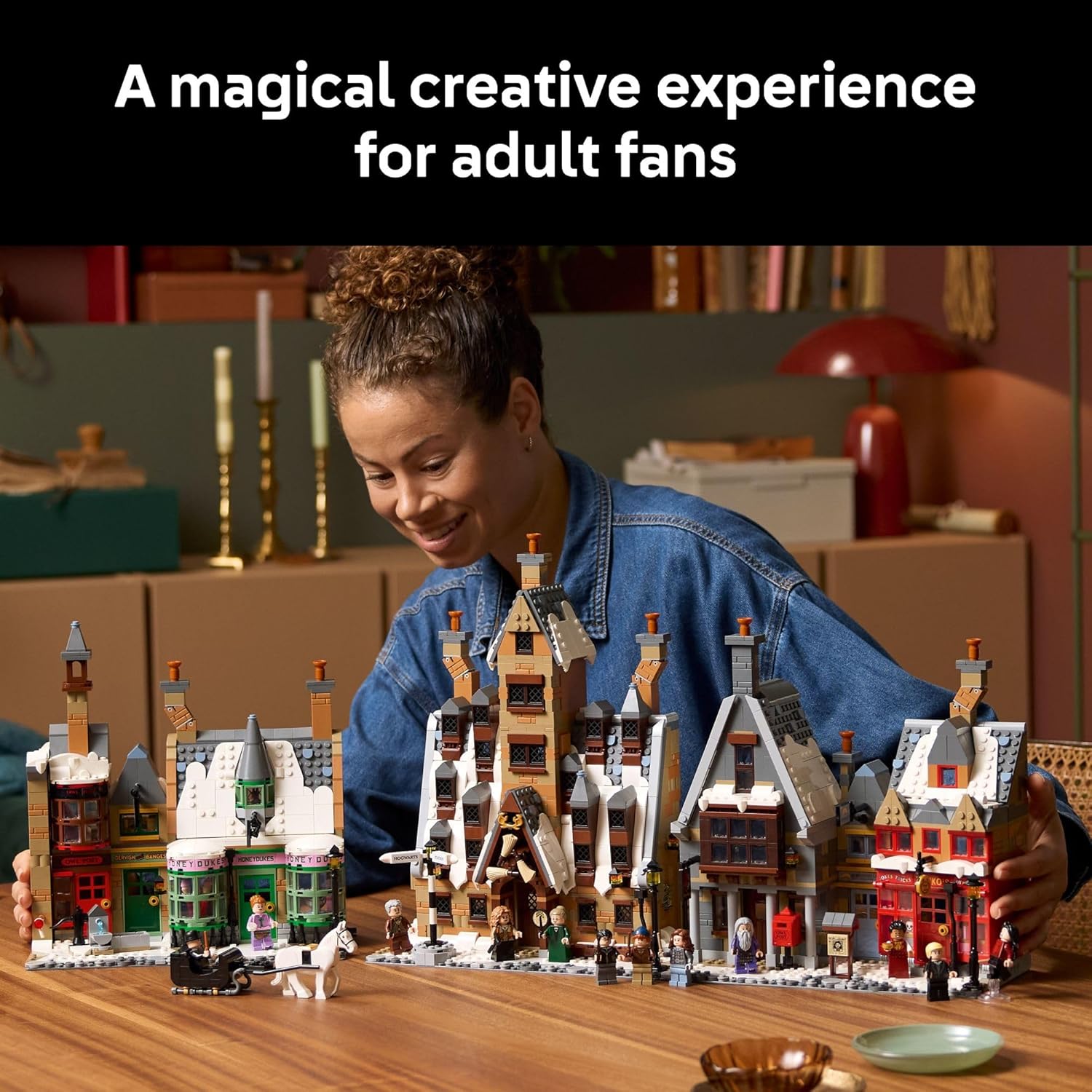 LEGO Harry Potter Hogsmeade Village – Collectors' Edition Building Set for Adults, Ages 18+ - Craft 7 Iconic Buildings - Kit Includes 12 Minifigures - Gift Idea for Birthdays and Fans - 76457