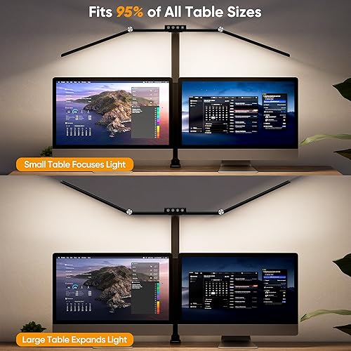 Miniatura 8 de Lámparas de escritorio grandes para oficina en casa, lámpara de escritorio de arquitecto de 39.3 pulgadas con abrazadera, luz LED de escritorio