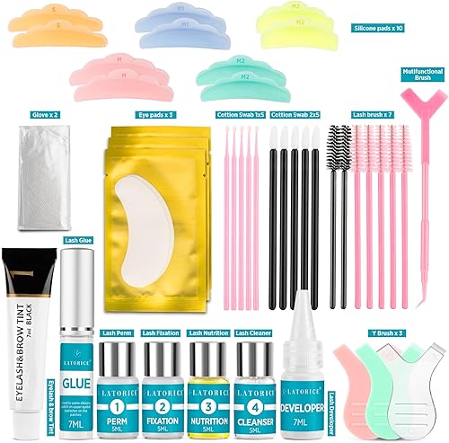Miniatura 3 de Kit de levantamiento de pestañas en casa kit profesional de pestañas permanentes para principiantes - Juego de rizador de cejas de pestañas negras
