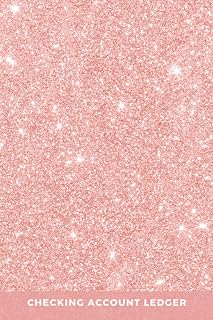 Checking Account Ledger: Pastel Pale Pink Sparkly Glitter Look / Small Check Register for Personal Checkbook / 2,400+ Entries / Spending - Savings - ... Notebook / Cute Gift For Organized Person