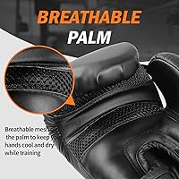 Vista 4 de FIVING Guantes de boxeo para hombres y mujeres, adecuados para boxeo, kickboxing, artes marciales mixtas, Muay Thai, MMA, entrenamiento con saco