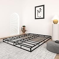 Vista 5 de Qingzhou Somier de 5 pulgadas para cama Queen, base de colchón de metal resistente, capacidad de 3000 libras, base de cama de perfil bajo, sin