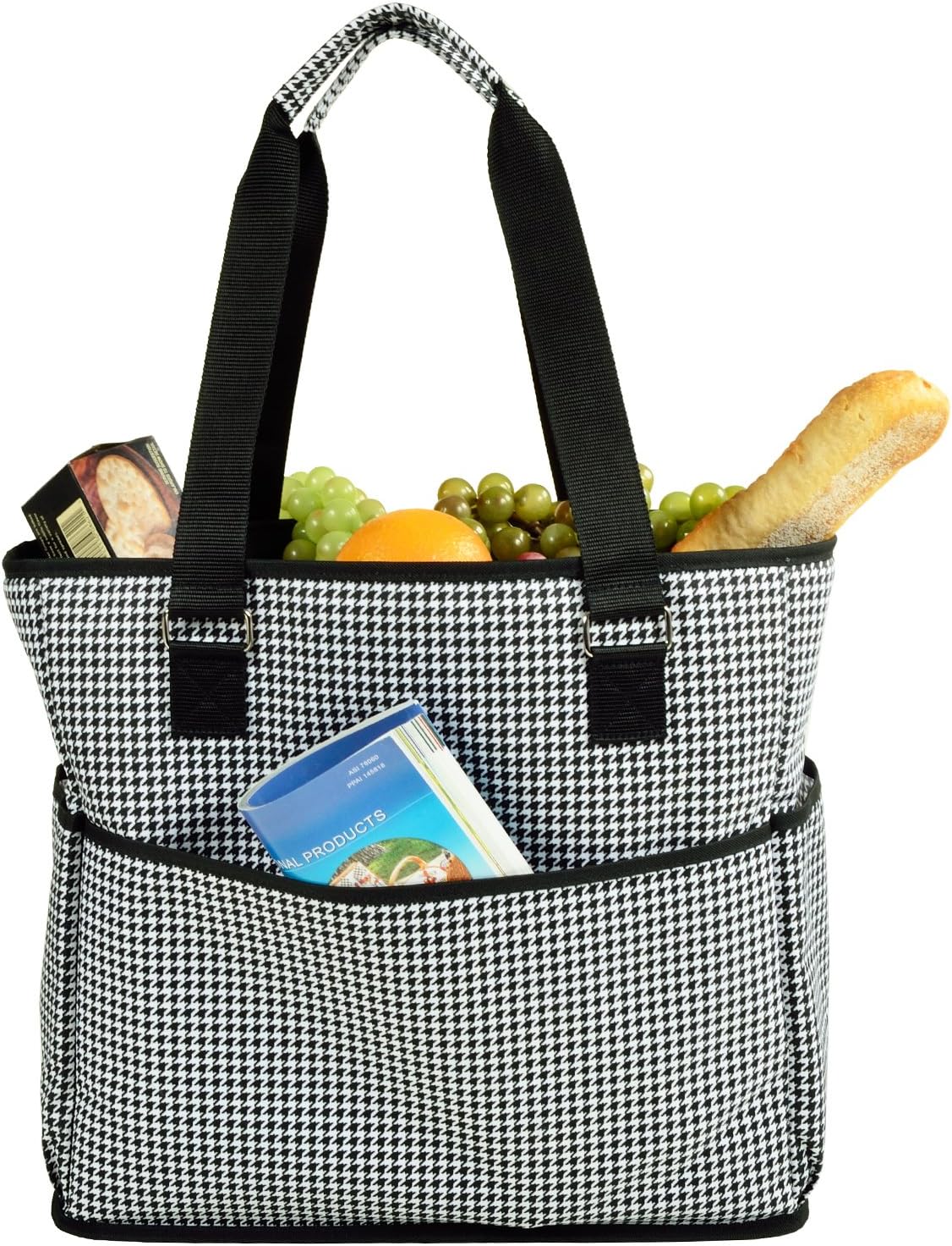 Picnic at Ascot 541-HT Large Insulated Multi Pocketed Travel Bag with 6 Exterior Pockets, Black